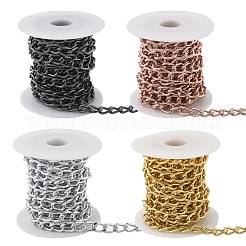 3mアルミツイストカーブチェーン  ダイヤモンドカットチェーン  溶接されていない  多面カット  銀  10x6.5x1.8mm&nbsp;CHA-YW0001-04S