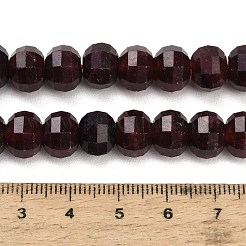 染め加工天然石ホワイトジェイドビーズ連売り  カボチャ  多面カット  ココナッツブラウン  9.5~10x7~8mm  穴：1.2mm  約51個/連  14.76''（37.5センチメートル）&nbsp;GG-CBA9106-01B