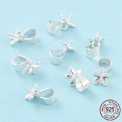 スターリングシルバーペグベイル925個  ペグベイルでベイルをスナップします  花  銀  6x6mm  ピン：0.8mm&nbsp;STER-Z001-019S