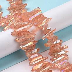 天然水晶ポイントビーズ連売り  染め  ナゲット  15~30x4~8x4~7mm  穴：1mm  8インチ&nbsp;G-K181-B23