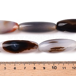 天然ホワイトアゲート瑪瑙ビーズ連売り  ライス  ホワイトスモーク  39.5~41x11~15mm  穴：3mm  約10個/連  15.35~16''（39~40センチメートル）&nbsp;G-T138-230K