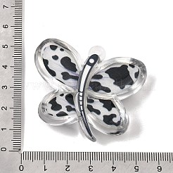 プリントアクリルビッグペンダント  蝶のチャーム  ブラック  45x51x12mm  穴：2.7mm&nbsp;AC-CBA0D47-01C