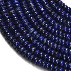 天然石ラピスラズリビーズ連売り  ロンデル  グレードA  グレードA  8x5mm  穴：0.6mm  約86個/連  15.75''（40センチメートル）&nbsp;G-H329-B02-5x8mm