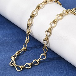 5mmの真鍮製ティアドロップリンクチェーンネックレス（女性用）  長持ちメッキ  ラックめっき  鉛フリー＆カドミウムフリー  18KGP本金メッキ  16.69インチ（42.4cm）&nbsp;NJEW-F366-04A