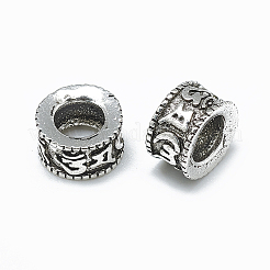 タイ 925 スターリングシルバー ビーズ  大穴ビーズ  コラム  アンティークシルバー  8x5mm  穴：4.5mm&nbsp;STER-T002-19AS