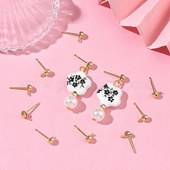 シェグレース 真鍮製スタッドピアス金具  半円  カン付き  カドミウムフリー＆ニッケルフリー＆鉛フリー  長持ちメッキ  18KGP本金メッキ  6.5x4mm  穴：1mm  ピン：0.9mm&nbsp;XGR0023G-34G