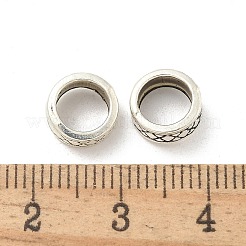 チベット風合金ビーズ  カドミウムフリー＆鉛フリー  ラウンド  アンティークシルバー  8.5x3.5mm  穴：6mm  約2222個/1000g&nbsp;TIBE-P003-49AS
