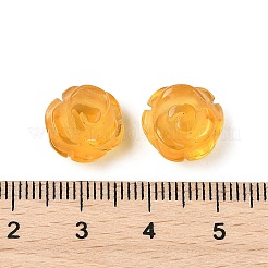 透明ガラスビーズ  ローズ  オレンジ  11.5~12.5x12~12.5x8~9mm  穴：1mm&nbsp;G-O156-C-28