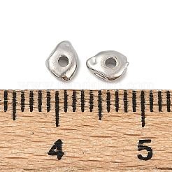 真鍮ビーズ  ナゲット  プラチナメッキ  5x4x2mm  穴：1mm&nbsp;KK-D375-08P