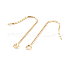 316サージカルステンレススチールピアスフック  耳ワイヤー  水平ループ付き  18KGP本金メッキ  28mm  穴：1.8mm  ピン：0.7mm&nbsp;X-STAS-E027-02B-G