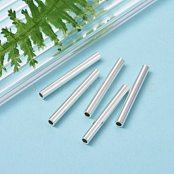 304ステンレスチューブビーズ  銀  27x3mm  穴：1.8mm&nbsp;STAS-O098-07S-01