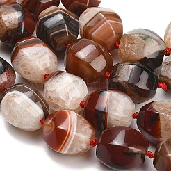 天然石瑪瑙ビーズ連売り  染め＆加熱  ランタン  シエナ  18~20.5x16~20x14.5~18mm  穴：1~1.4mm  約19個/連  15.87''~16.77