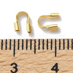 真鍮のワイヤー保護者  カドミウムフリー＆鉛フリー  24KGP本金メッキ  5x4x1mm  穴：0.8mm&nbsp;KK-F880-20G-02