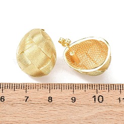 編み込みの楕円形真鍮スタッドピアス  カドミウムフリー＆鉛フリー  ラックめっき  長持ちメッキ  ゴールドカラー  21x17.5mm&nbsp;EJEW-D351-06G