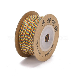 コットンコード  編組ロープ  紙リール付き  壁掛け用  工芸  ギフト包装  カラフル  1.2mm  約27.34ヤード（25m）/ロール&nbsp;OCOR-E027-01B-02
