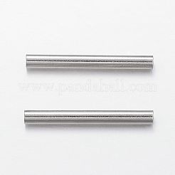 変色しにくい304ステンレススチールチューブビーズ  ステンレス鋼色  27x3mm  穴：2mm&nbsp;LS-STAS-P128-06