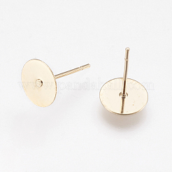 304ステンレススチールスタッドピアス金具  18KGP本金メッキ  12x8mm  ピン：0.7mm&nbsp;STAS-G134-03G-8mm