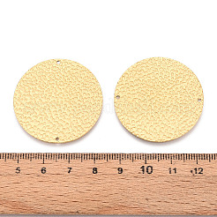 304ステンレススチールのテクスチャコネクタチャーム  ディスクリンク  イオンプレーティング（ip）  14KGP本金メッキ  35.5x1mm  穴：1.2mm&nbsp;STAS-N116-01G