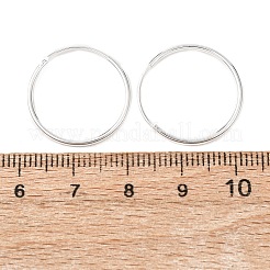 925スターリングシルバーハギーフープピアス  リング  銀  20x1.2mm  ピン：0.6mm&nbsp;EJEW-C179-05B-S