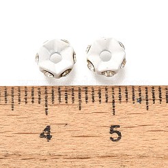 合金ビーズ  長持ちメッキ  カドミウムフリー＆鉛フリー  フラットラウンド  ホワイト  6x2.5mm  穴：1.6mm&nbsp;KK-M312-19S-01