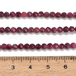 天然のレッドトルマリンビーズ連売り  多面カット  ラウンド  3~3.5mm  穴：0.6mm  約113~114個/連  14.96''~15.55''（38~39.5センチメートル）&nbsp;GG-CBA77FB-B01-3mm-B
