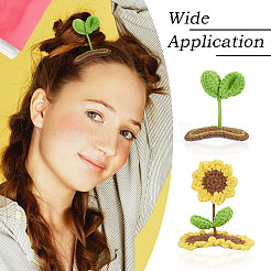 2個 2スタイル ハンドメイド ニットウール スナップ ヘアクリップ  ミックスカラー  58~76x27~62x5~50.5mm  1個/スタイル&nbsp;AJEW-TA0001-59