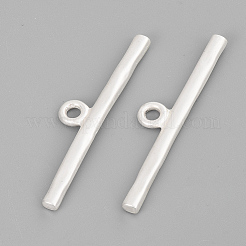 合金マンテル  マットなスタイル  カドミウムフリー＆鉛フリー  925銀メッキ  リング：33x3~4mm  バー：56x12x3mm  穴：3.5mm  2個/セット&nbsp;X-PALLOY-Q357-87MS-RS