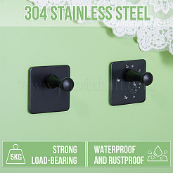 304ステンレスフックハンガー2個  粘着ステッカー付き  正方形  45x45x36mm&nbsp;STAS-TA0003-10B