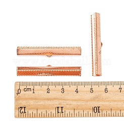 長方形めっき鉄リボンカシメエンドパーツ  ミックスカラー  7x45mm  穴：1x2.5mm&nbsp;IFIN-N3281-02