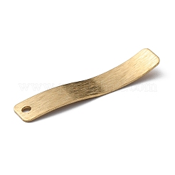 真鍮チャーム  ドローベンチスタイル  長方形のチャーム  生（メッキなし）  36.5x6.5x2mm  穴：1.8mm&nbsp;KK-TAC0007-11