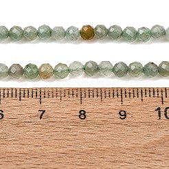 天然石アフリカンジェイドビーズ連売り  多面カット  ラウンド  シーグリーン  4~4.5mm  穴：0.7mm  約87個/連  15.35''（39センチメートル）&nbsp;G-K366-C03-4mm