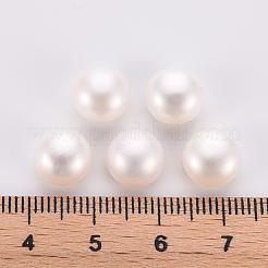 グレードAAA天然養殖淡水パールビーズ  片穴  半円  ホワイト  9~9.5x6.5mm  半分穴：1mm&nbsp;PEAR-R008-9-9.5mm-01