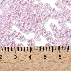 ガラスシードビーズ  透明色光沢  ピーナッツ  パールピンク  4~4.5x2~2.5x2~2.5mm  穴：0.8~0.9mm  約10000個/ポンド&nbsp;SEED-L011-05B-18