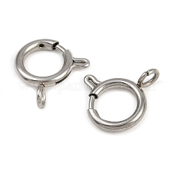 304ステンレススチールスプリングリング留め金  ステンレス鋼色  16.5x12x2.5mm  穴：3mm&nbsp;STAS-B095-05F-P