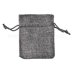 黄麻布ラッピングポーチ巾着袋  グレー  9x7cm&nbsp;ABAG-Q050-7x9-04