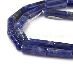 天然石ソーダライトビーズ連売り  コラム  13~14x4mm  穴：1mm  約30個/連  15.9インチ（40.5cm）&nbsp;X-G-F247-30
