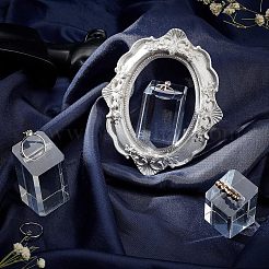 アクリルリングが表示されます  フィンガーリングディスプレイスタンド用  長方形  透明  2.9x2.9x3.5cm&nbsp;ODIS-WH0010-42