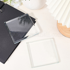 ジュエリーディスプレイ用のガラス製ディスプレイ台座  suqare  透明  10x10x1cm&nbsp;AJEW-WH20042-53