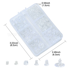 443 個 6 スタイルのプラスチックピアスキャッチセット  ピアスバックキャッチ  透明  3~10x2.5~6mm  穴：0.4~1mm&nbsp;KY-YW0001-56