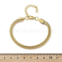 女性用304ステンレススチールロープチェーンブレスレット  イオンプレーティング（ip）  ゴールドカラー  7-1/4インチ（18.3cm）&nbsp;BJEW-F488-08G