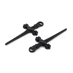 合金ペンダント  剣  電気泳動黒  34.5x13.5x2mm  穴：2.5x1.5mm&nbsp;FIND-C032-05EB
