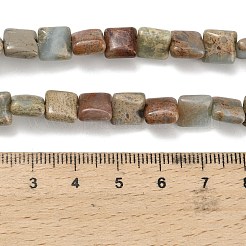 天然アクアテラジャスパービーズ連売り  印象ジャスパー  正方形  8x8x3.5~4.5mm  穴：1.2mm  約52個/連  15.94~16.14''（40.5~41センチメートル）&nbsp;G-Z110-H01-8x8mm