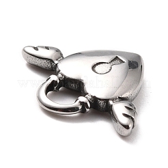 304ステンレススチールペンダントカボションエナメル  翼とハート  ステンレス鋼色  15x20x3mm  穴：4mm&nbsp;STAS-B024-75P