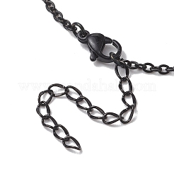 2mm 304ステンレススチールアズキチェーンブレスレットの作り方  304ステンレススチールのロブスタークロウ留め金付き  ブラック  6.26インチ（15.9cm）&nbsp;AJEW-JB01500