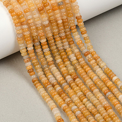 2連売り天然トパーズ翡翠ビーズ連売り  ロンデル  4x2mm  穴：0.8mm  約168個/連  15.08''（38.3センチメートル）&nbsp;G-PA0001-24B
