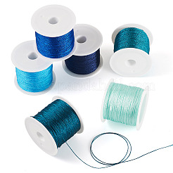 6ロール 6色6本撚りポリエステルメタリック糸  刺繍やDIYの編み込みブレスレット作りに  ミックスカラー  0.4mm  約54.68ヤード（50m）/ロール  1色/ロール&nbsp;OCOR-TA0003-11E