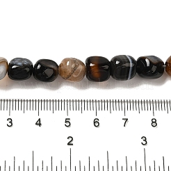 天然石黒瑪瑙ビーズ連売り  染め＆加熱  ナゲット  タンブルストーン  7~15x6~10x5.5~8mm  穴：1mm  約47~49個/連  15.55~15.94''（39.5~40.5センチメートル）&nbsp;G-NH0017-B04-01