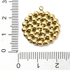 イオンプレーティング（IP）304ステンレスペンダント  18KGP本金メッキ  フラットラウンド  23x21x3mm  穴：1.4mm&nbsp;STAS-B058-11G-04
