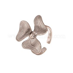 女性用304ステンレススチールオープンカフリング  花  ステンレス鋼色  内径：17.4mm&nbsp;WGC482B-02