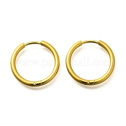 女性用304ステンレスフープピアス  イオンプレーティング（ip）  14KGP本金メッキ  18x2mm&nbsp;EJEW-M068-15G-G